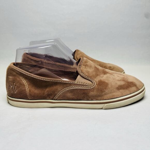 Lauren Ralph Lauren Janis Slip On Sneakers Womens Size 9 B Dusty Rose Velvet - Picture 7 of 10